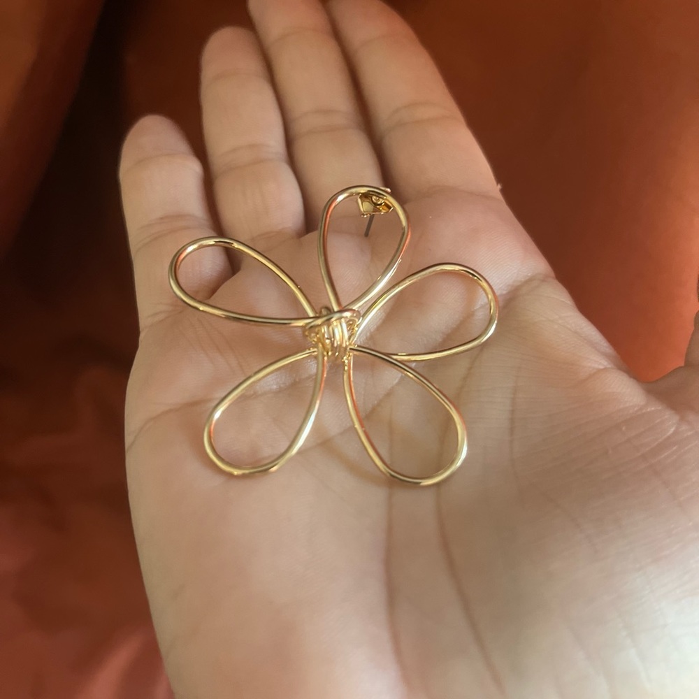 SHASHI Anemone Outline Goldplated Stud Earrings-NWOT - Picture 13 of 15